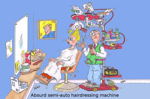 Absurd semi-auto hairdressing machine