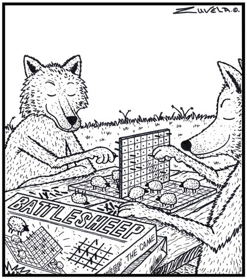 Wolves playing Battlesheep.