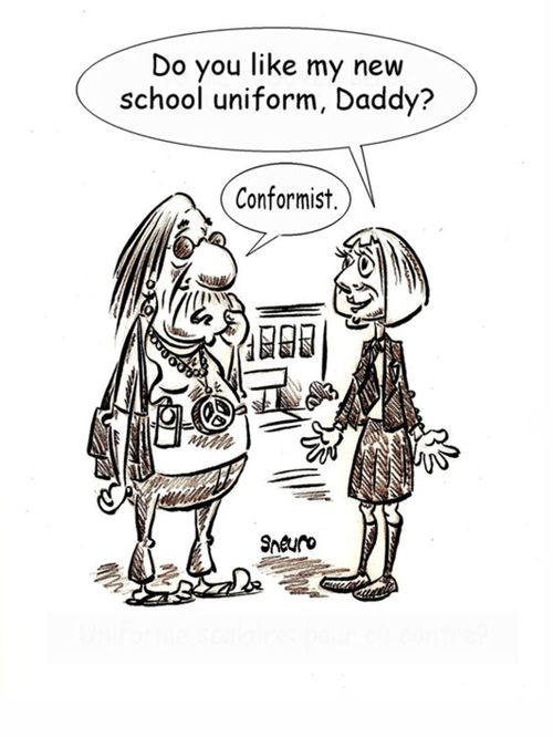 Do you like my new school uniform, Daddy?