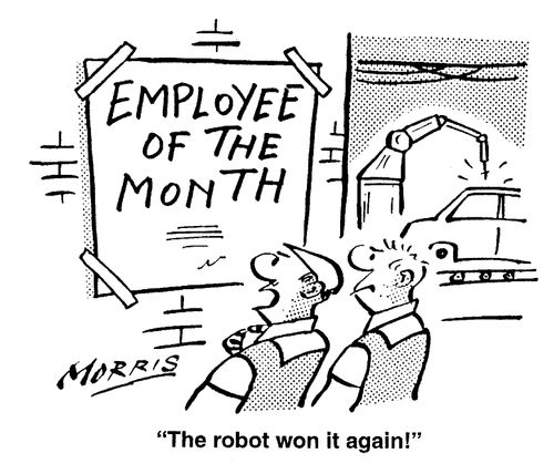 "The robot won it again!"