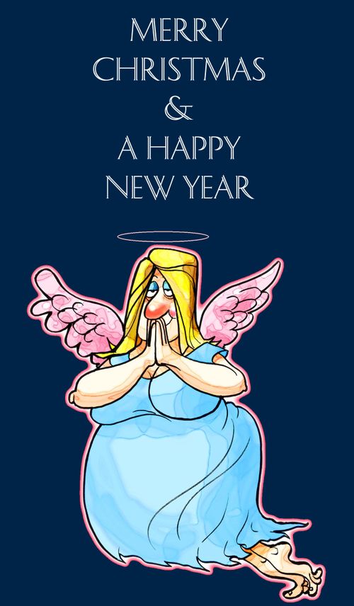 'Merry Christmas & A Happy New Year' Sultry looking angel