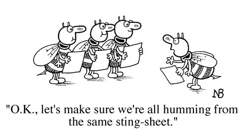 "Let's make sure we are all humming from the same sting sheet."