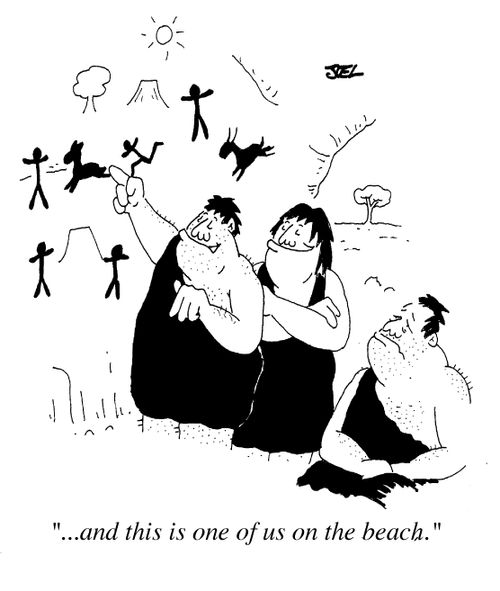 "...and this is one of us on the beach."