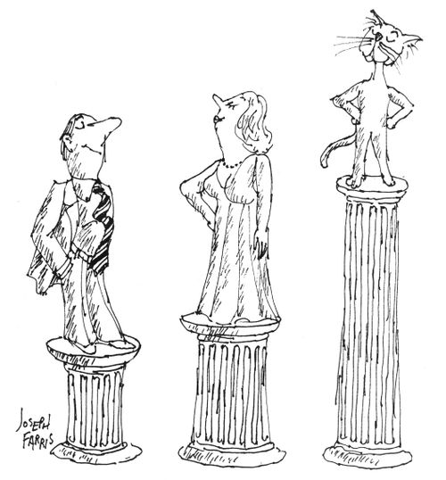 Family Pedestal - Cat is highest.