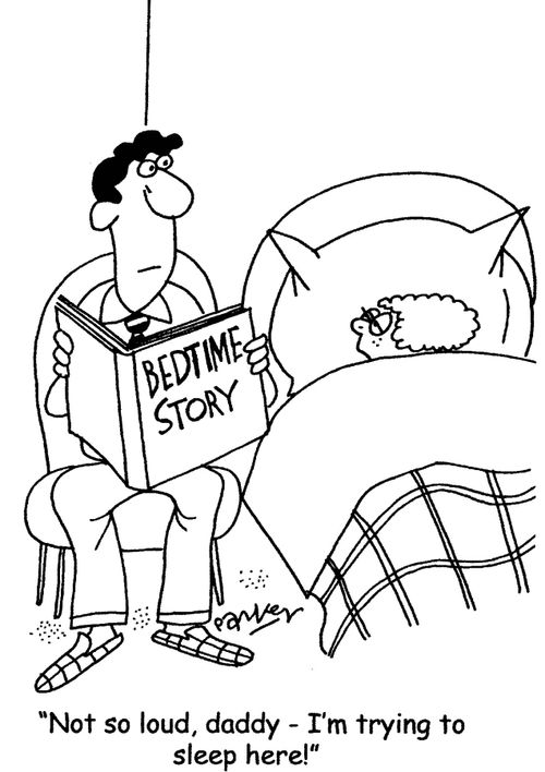 'Not so loud,daddy-I'm trying to sleep here!'