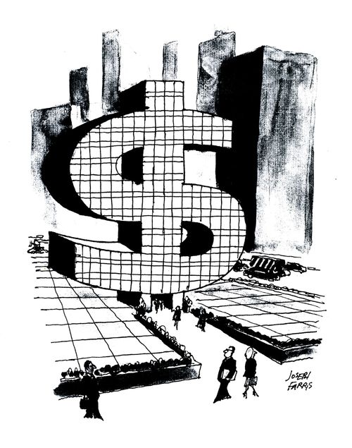 Large Dollar Sign Office Block