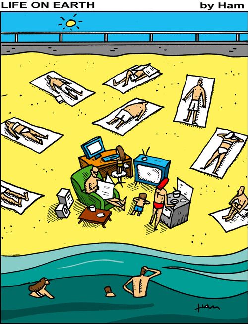 Hanging out at the beach.