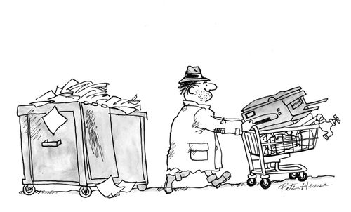 Waste paper bin.