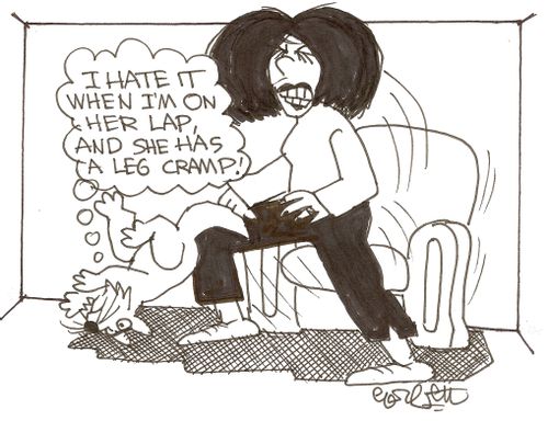 'I hate it when I'm on her lap, and she has a leg cramp!'