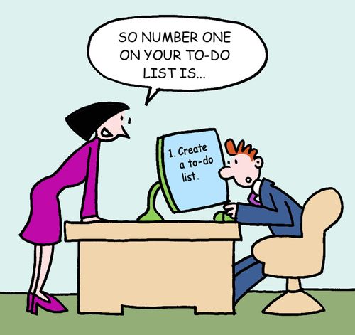 'So number one on your to-do list is...'