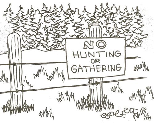 NO hunting or gathering