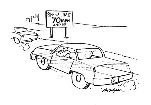 Speed limit 70mph and up.