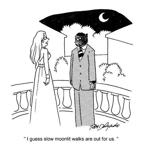 'I guess slow moonlit walks are out for us.'