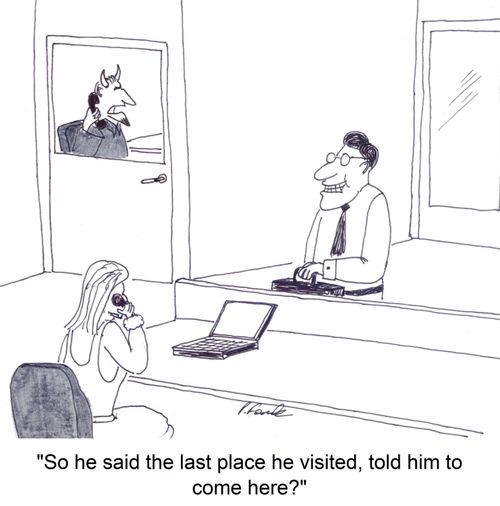 'So he said the last place he visited, told him to come here?'