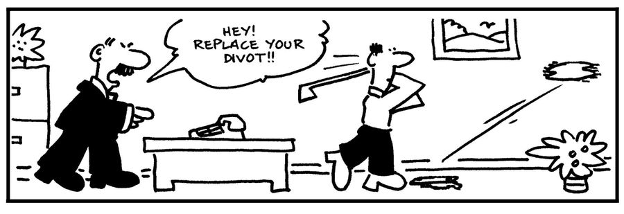 'Hey, replace your divot.'