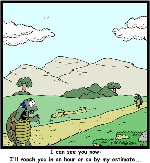 'I can see you now: I'll reach you in an hour or so by my estimate...'