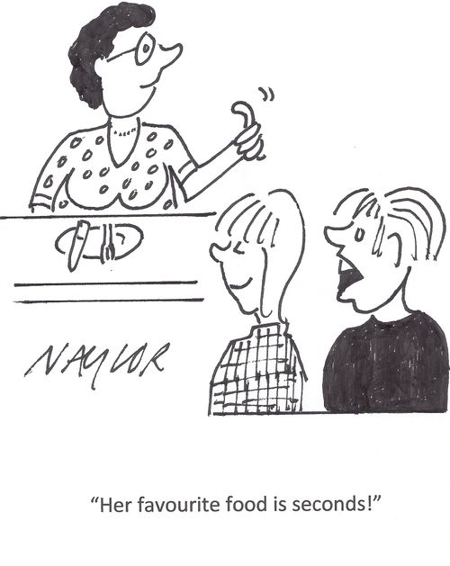 'Her favourite food is seconds!'