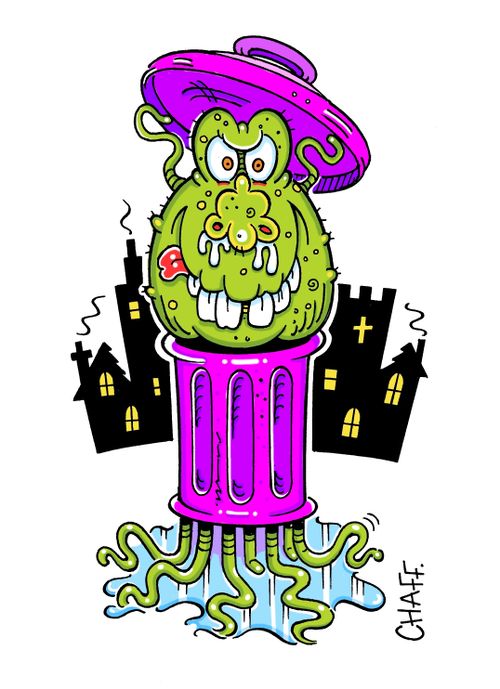 Dustbin monster.