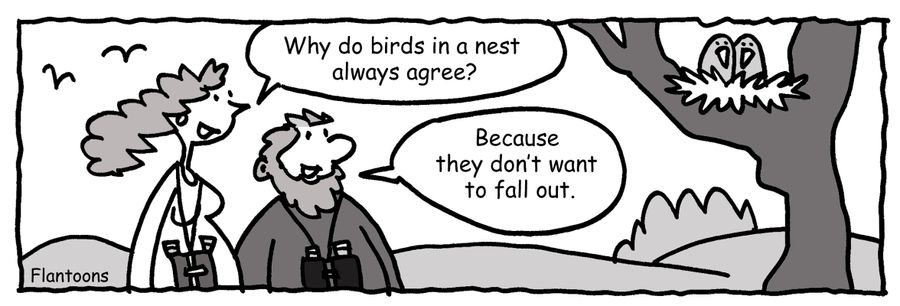 'Why do birds in a nest always agree?'