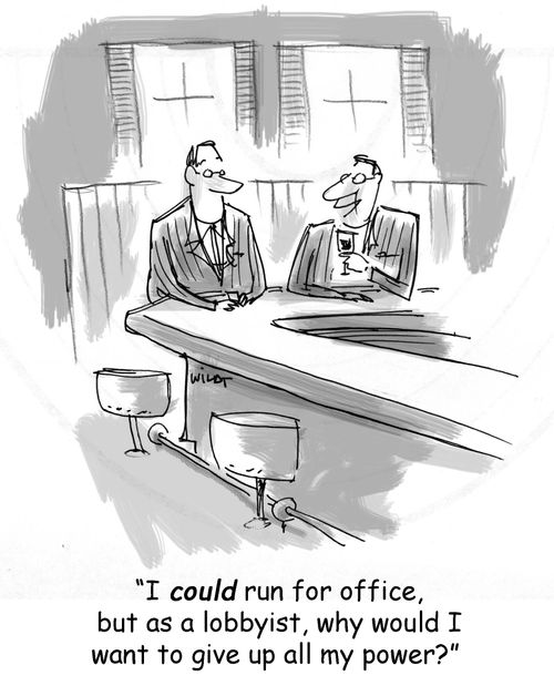 'I could run for office, but as a lobbyist, why would I want to give up all my power?'