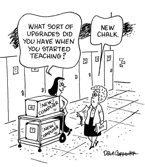 'What sort of upgrades did you have when you started teaching?'