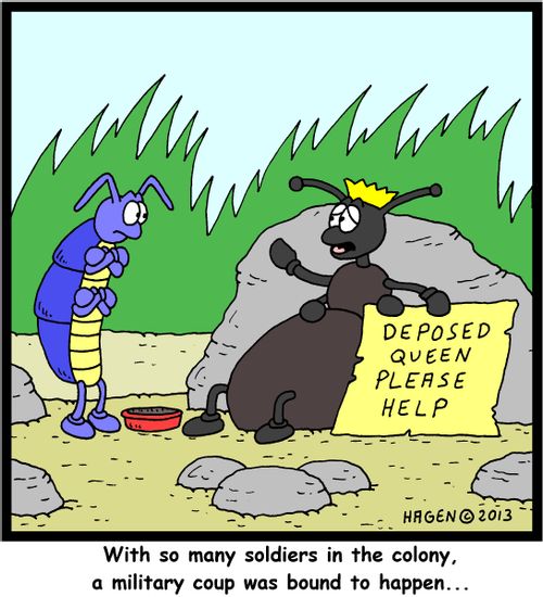 'With so many soldiers in the colony, a military coup was bound to happen...'