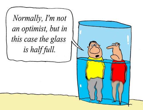 'Normally, I'm not an optomist, but in this case the glass is half full.'