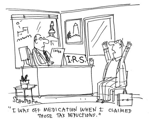 'I was off medication when I claimed those tax deductions.'