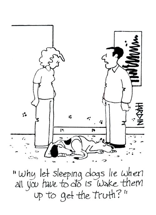 'Why let sleeping dogs lie when all you have to do is wake them up to get the truth.'