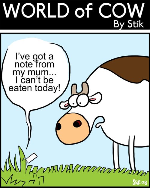 I've got a note from my mum...I can't be eaten today!