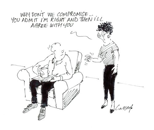 'Why don't we compromise... You admit I'm right and I'll agree with you.'