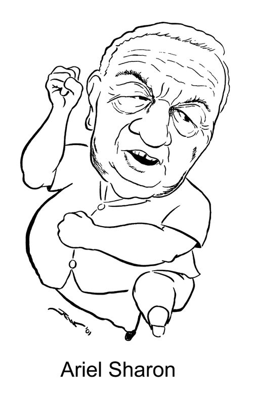 Israeli leader Ariel Sharon, pose one