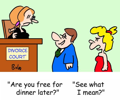 DIVORCE COURT, 'Are you free for dinner later?', 'See what I mean?'