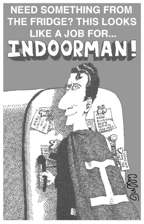 Need something from the fridge? This looks like a job for...Indoorman!