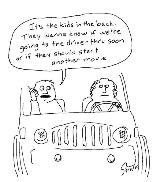 Kids calling from back of SUV