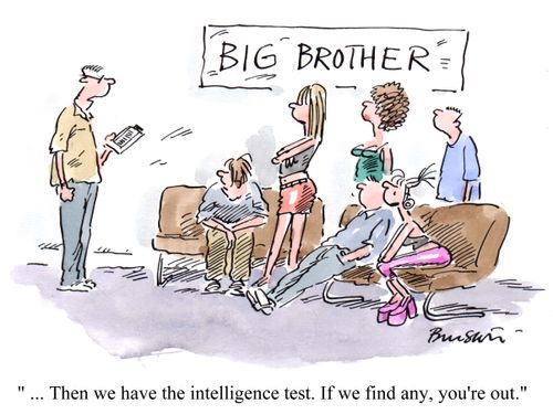 '...Then we have the intelligence test. If we find any, you're out.'