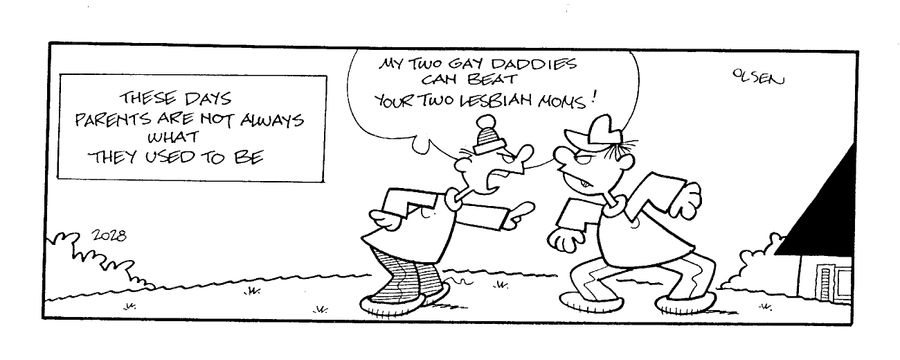 "Any two gay daddies can beat your two lesbian moms!"