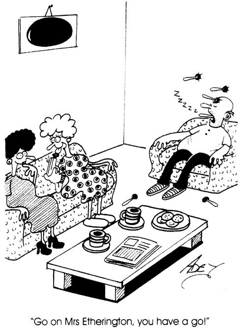 "Go on Miss Etherington, you have a go!"