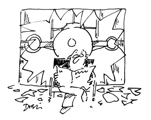 Man with aeroplane behind him