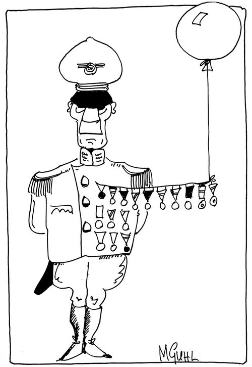The balloon which held up the generals medals collection