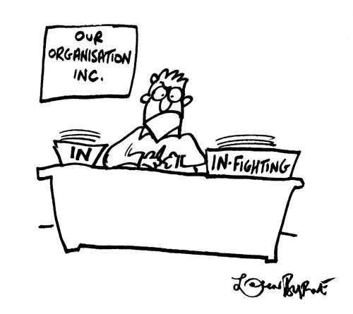 'IN' tray and 'IN FIGHTING' tray