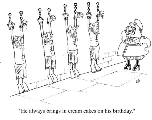 He always bring in cream cakes on his birthday