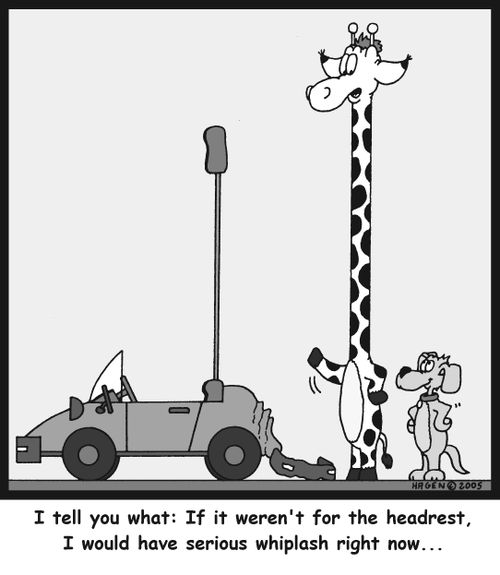 'I tell you what: If it weren't for the headrest, I would have serious whiplash right now...'