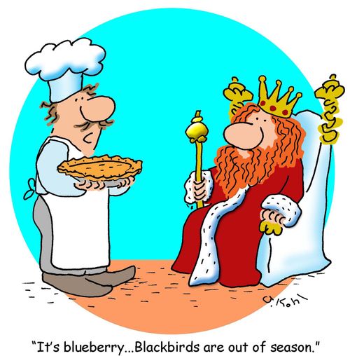 'It's blueberry...Blackbirds are out of season.'
