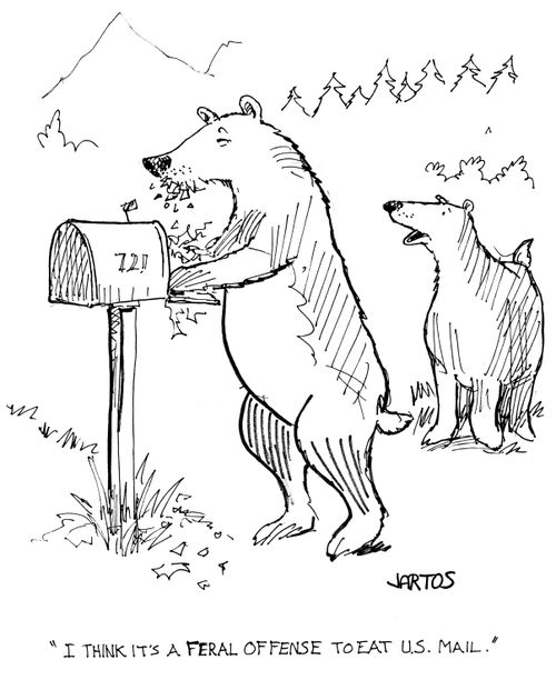 'I think it's a feral offense to eat US mail.'