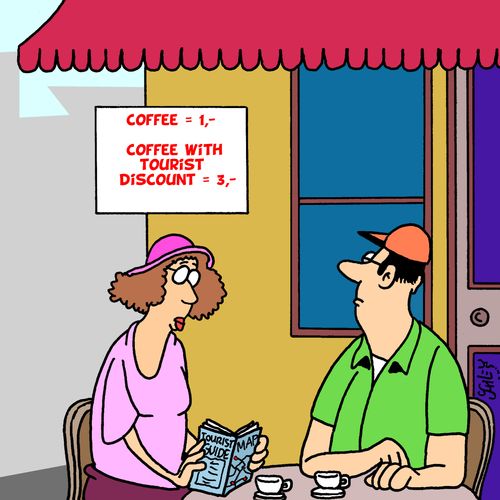 Coffee with tourist discount.