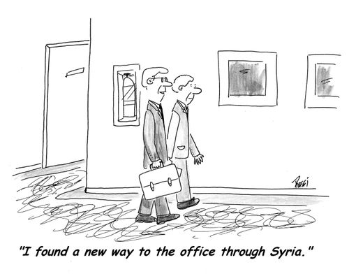 'I found a new way to the office through Syria.'