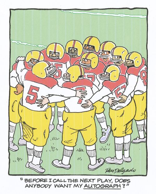 'Before I call the next play, does anybody want my autograph?'