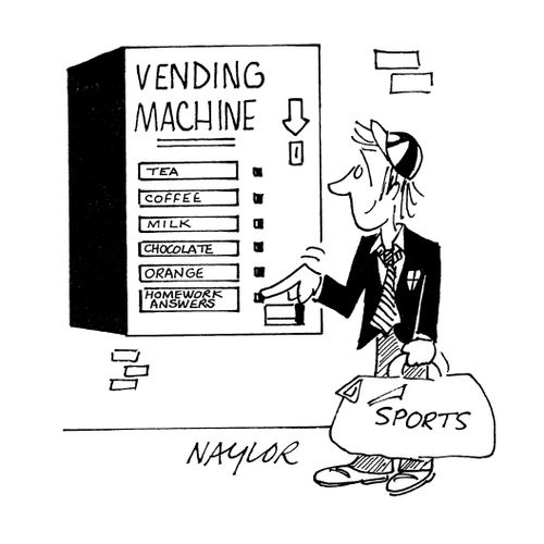 Vending machine that supplies homework answers.