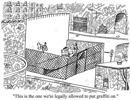 'This is the one we're legally allowed to put graffiti on.'